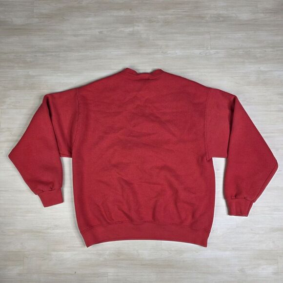 Y2K Walt Disney World Mickey Mouse Sweatshirt Size Medium Red Embossed Print - Picture 2 of 7